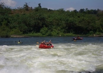 Volunteers Whitewater Rafting on Nile